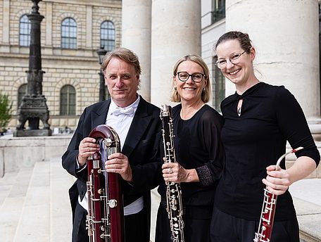 Foto des Trios des grandes Anches, zwei Frauen, ein Mann
